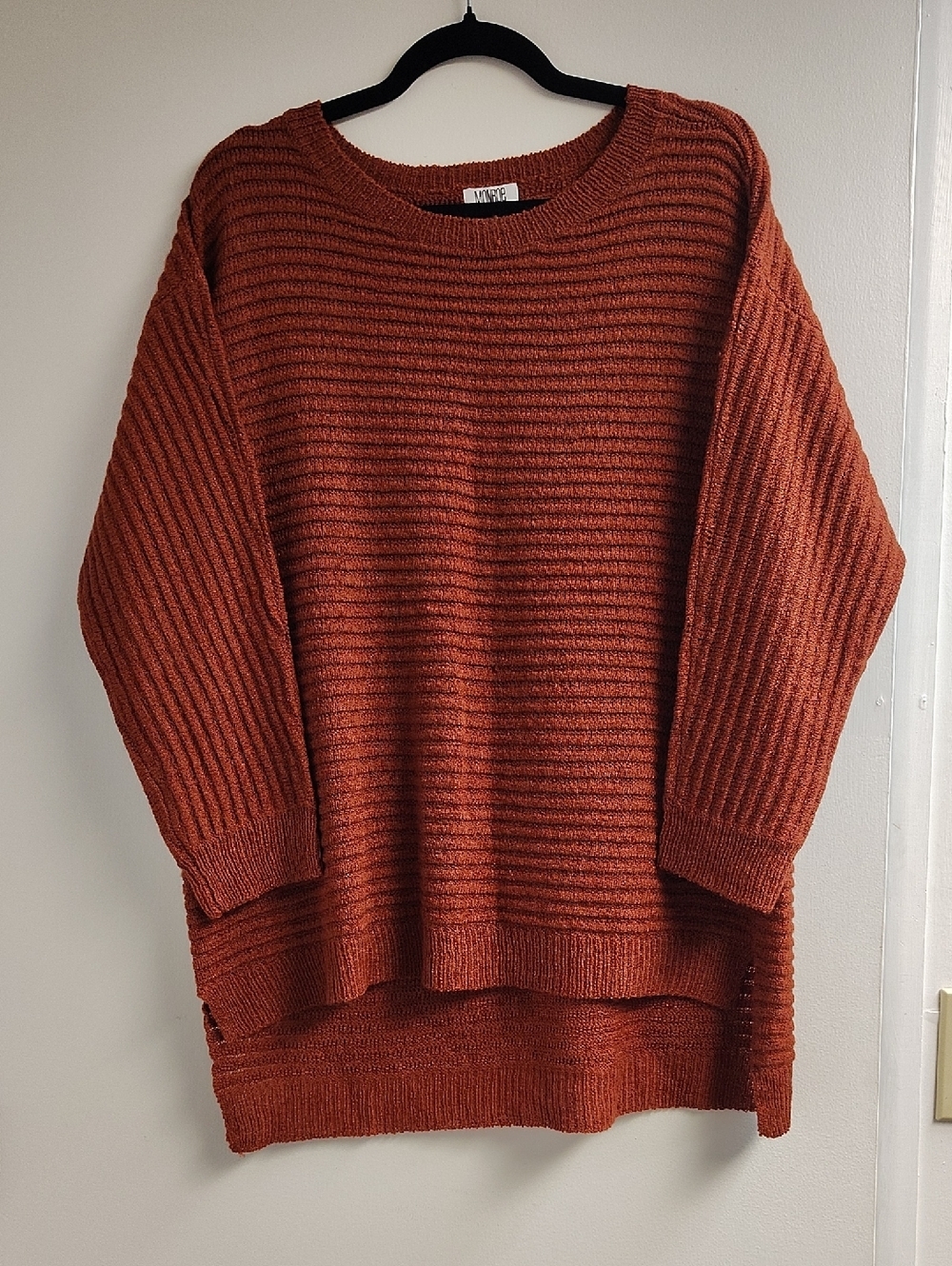 Monroe And Main Sweater Size Large Rust Brown Long Sleeve Oversized